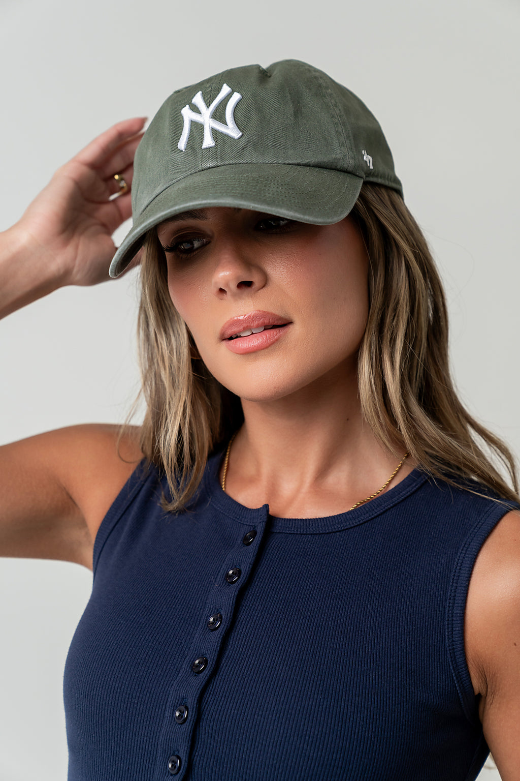 New York Yankees Baseball Cap in Moss