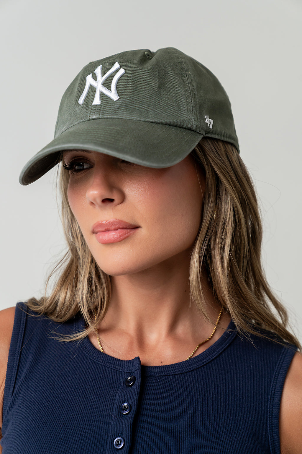 New York Yankees Baseball Cap in Moss