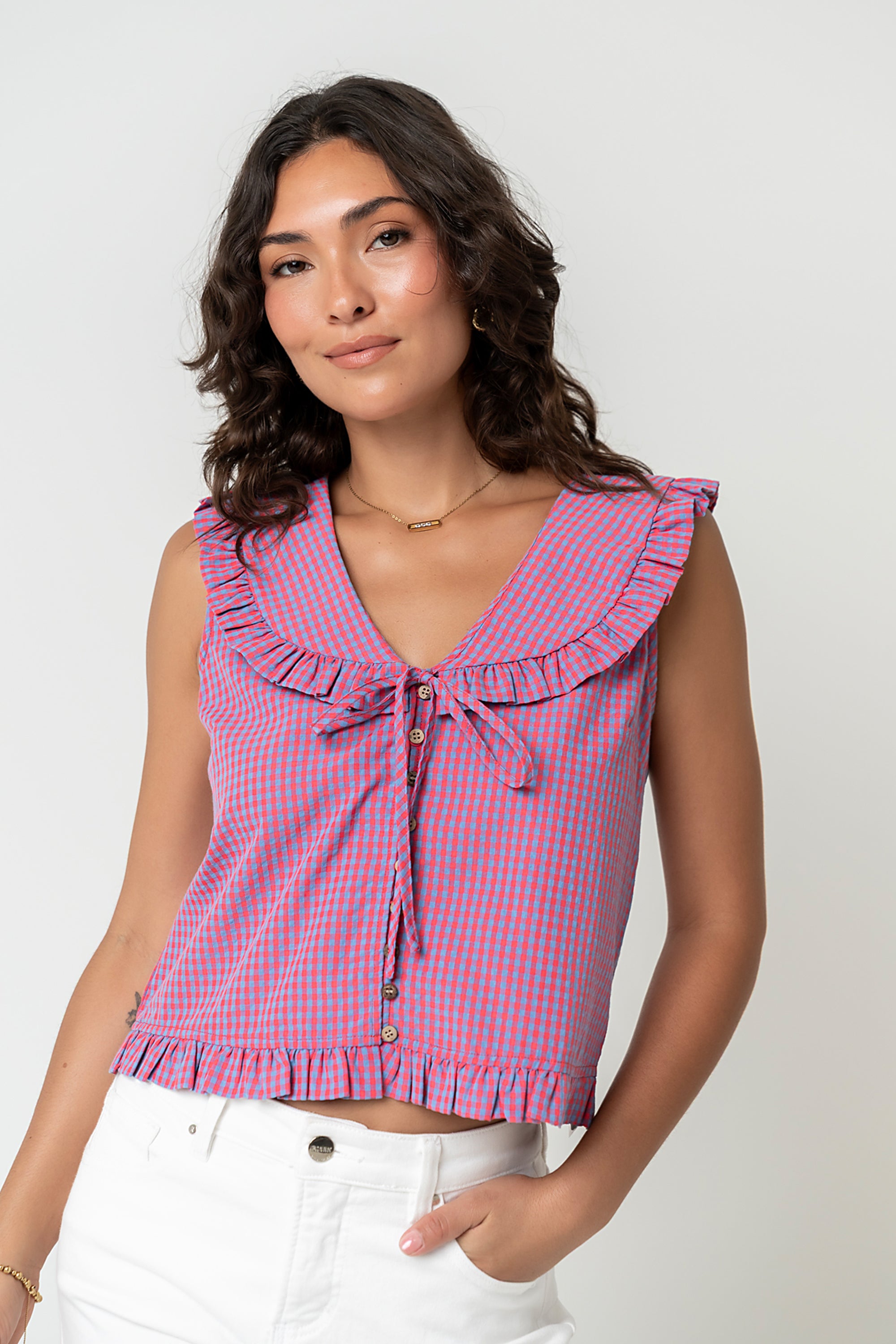 Jordie Gingham Top - FINAL SALE