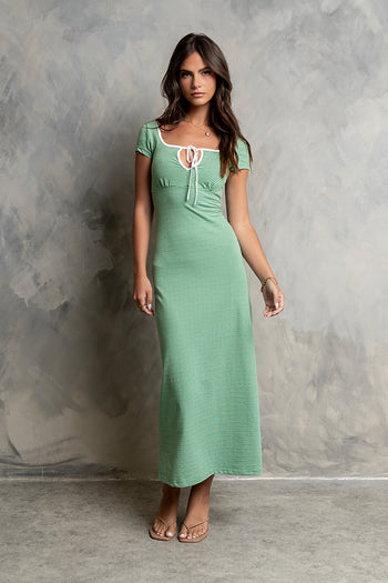 Deana Striped Maxi Dress in Green