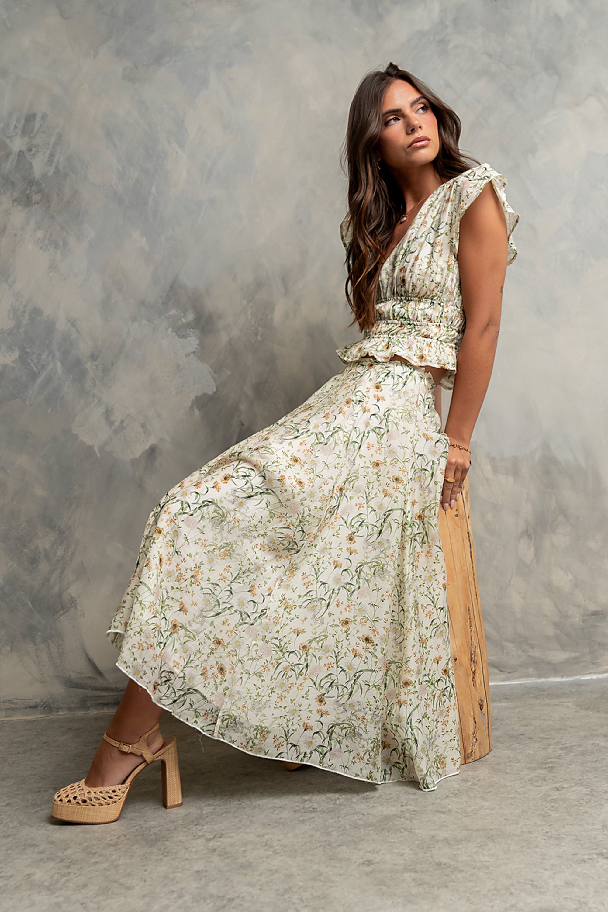 Carlie Floral Midi Skirt