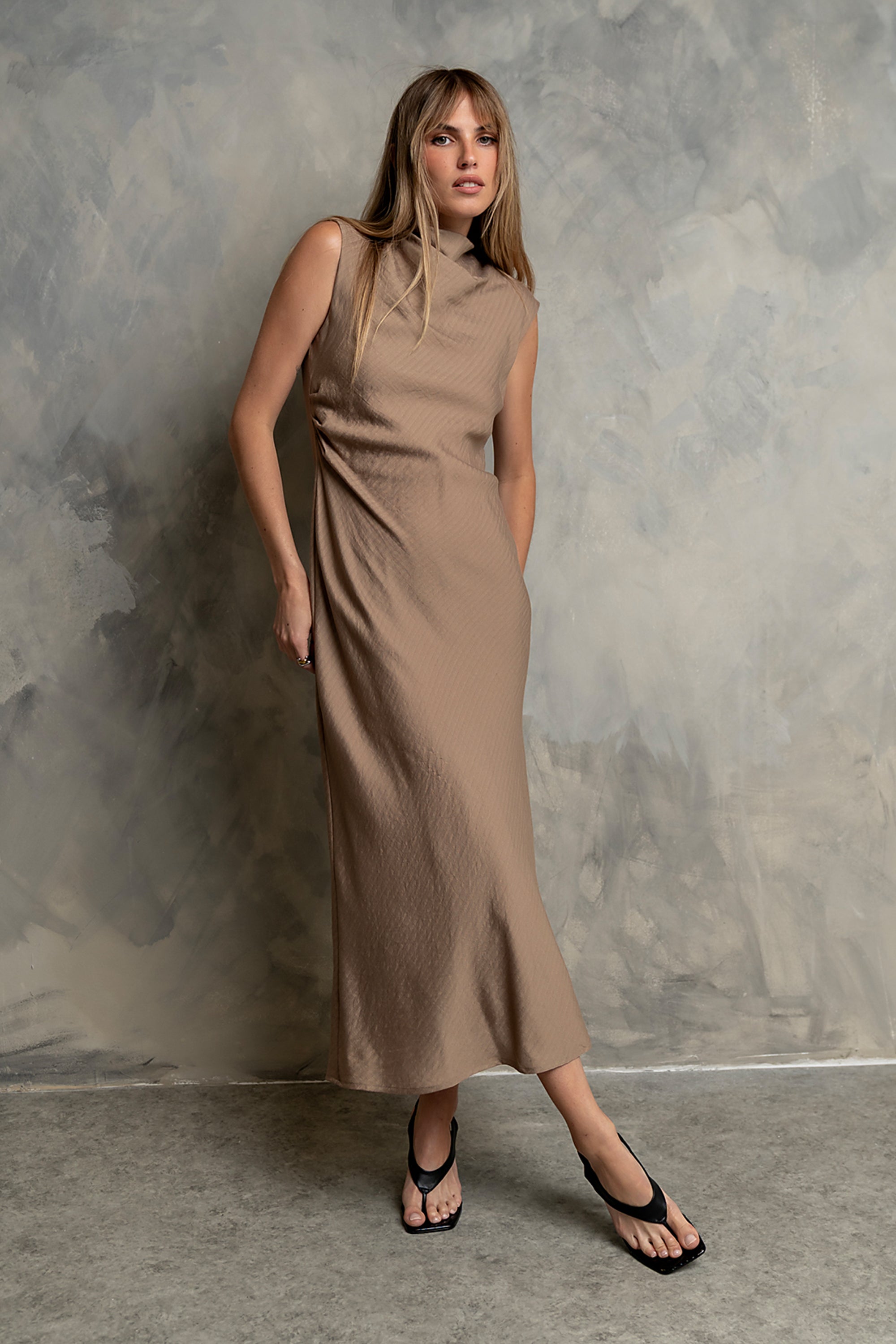 Shay Midi Dress in Mocha Shay Midi Dress in Mocha