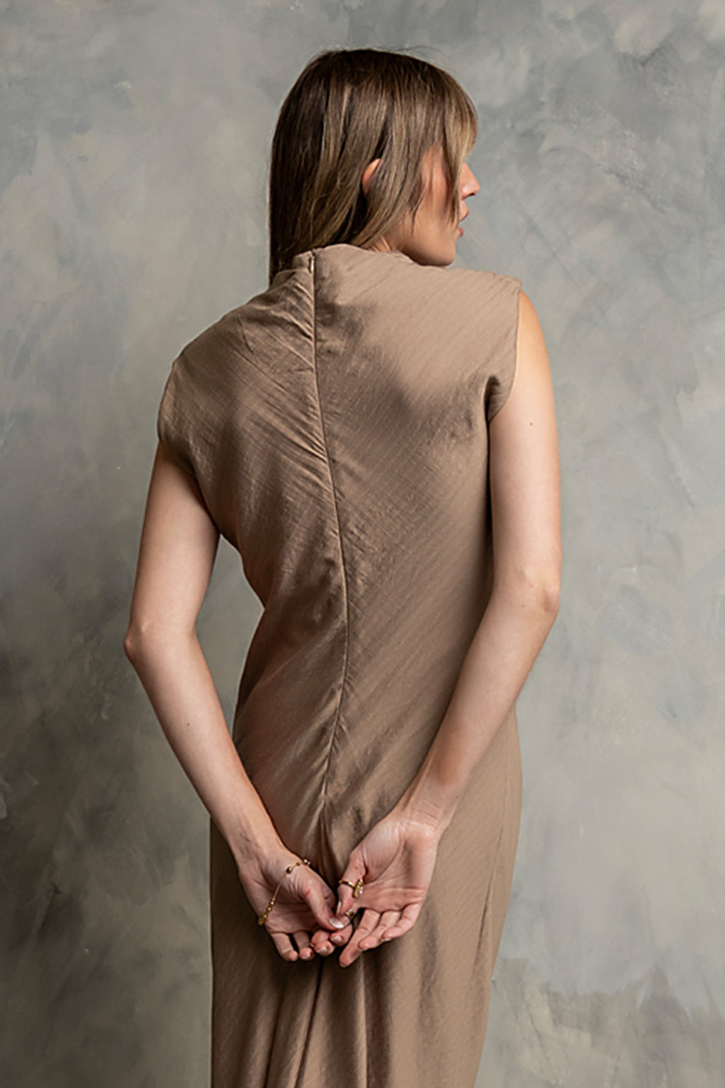 Shay Midi Dress in Mocha