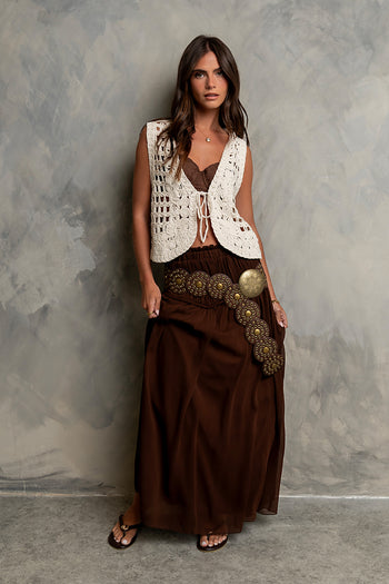 Fallon Maxi Skirt in Brown