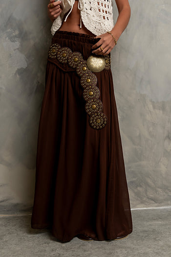 Fallon Maxi Skirt in Brown