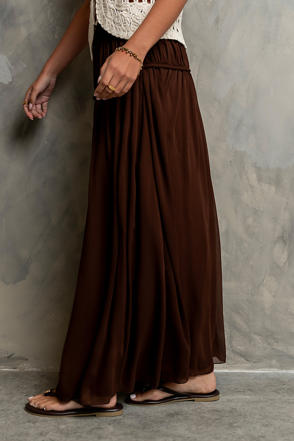 Fallon Maxi Skirt in Brown