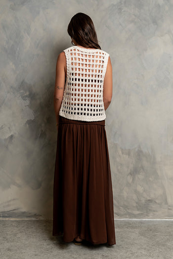 Fallon Maxi Skirt in Brown
