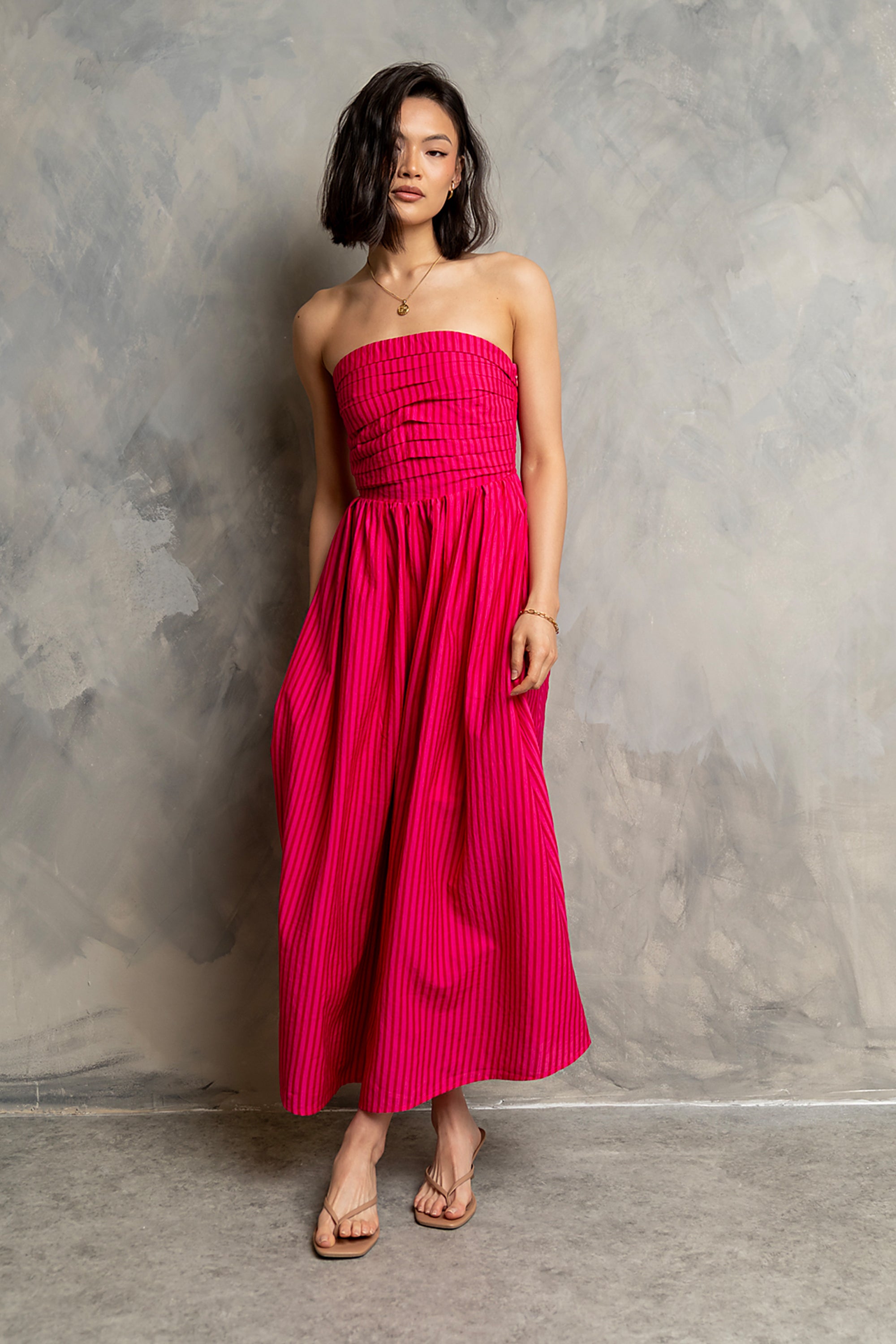 Kayleen Strapless Dress in Pink