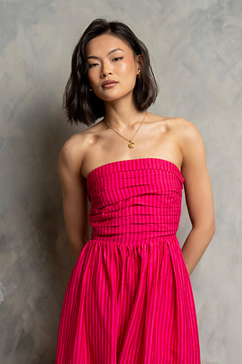 Kayleen Strapless Dress in Pink