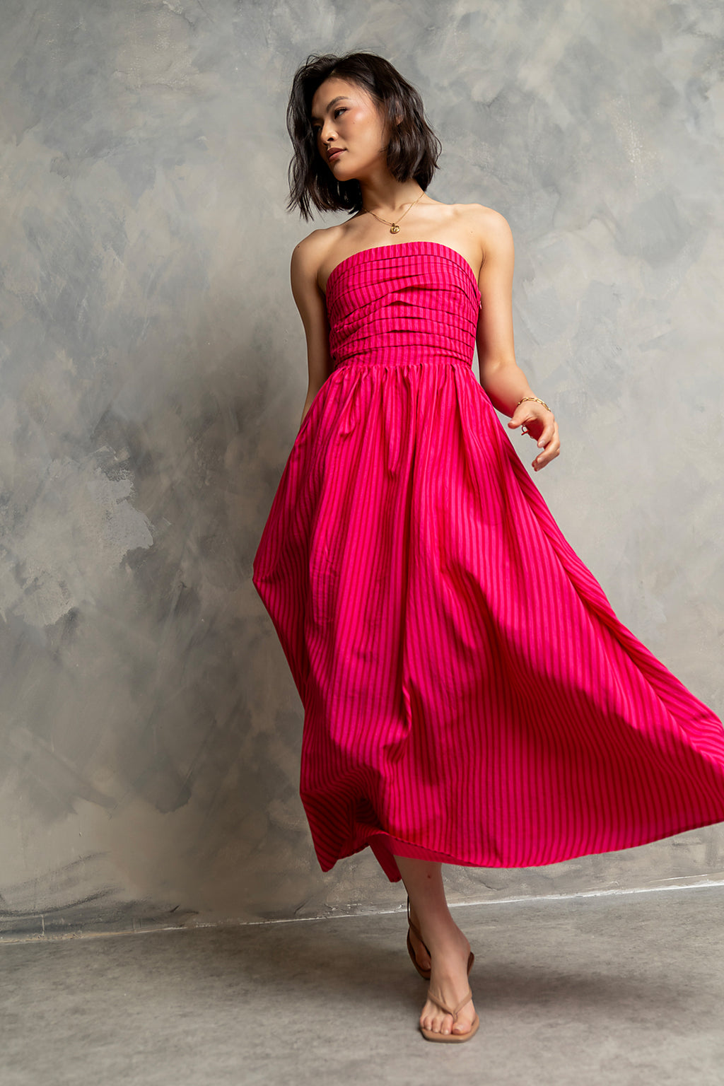 Kayleen Strapless Dress in Pink