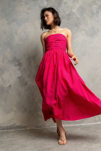 Kayleen Strapless Dress in Pink