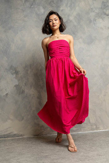 Kayleen Strapless Dress in Pink