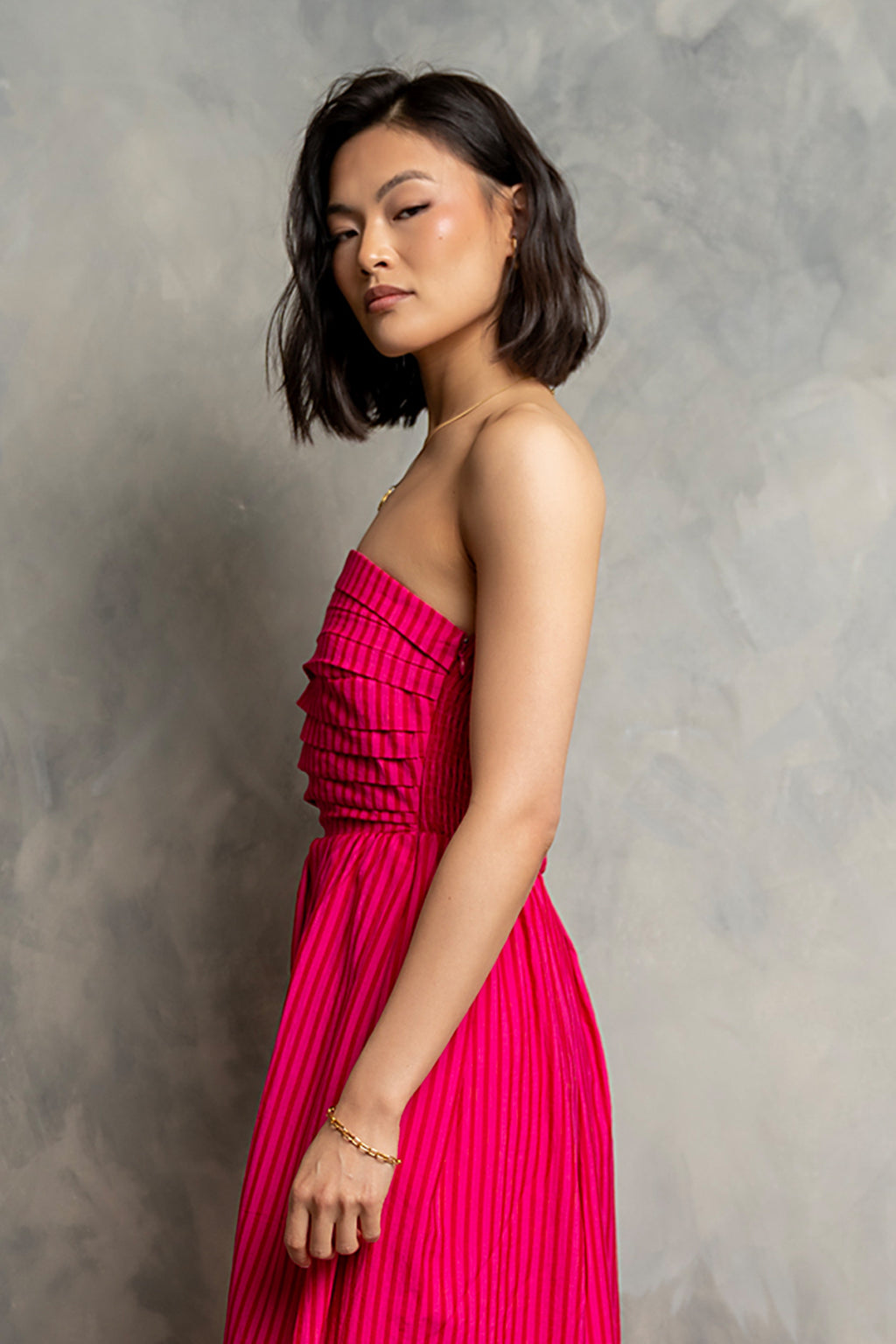 Kayleen Strapless Dress in Pink
