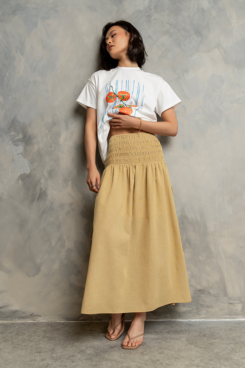 Gretta Gingham Maxi Skirt