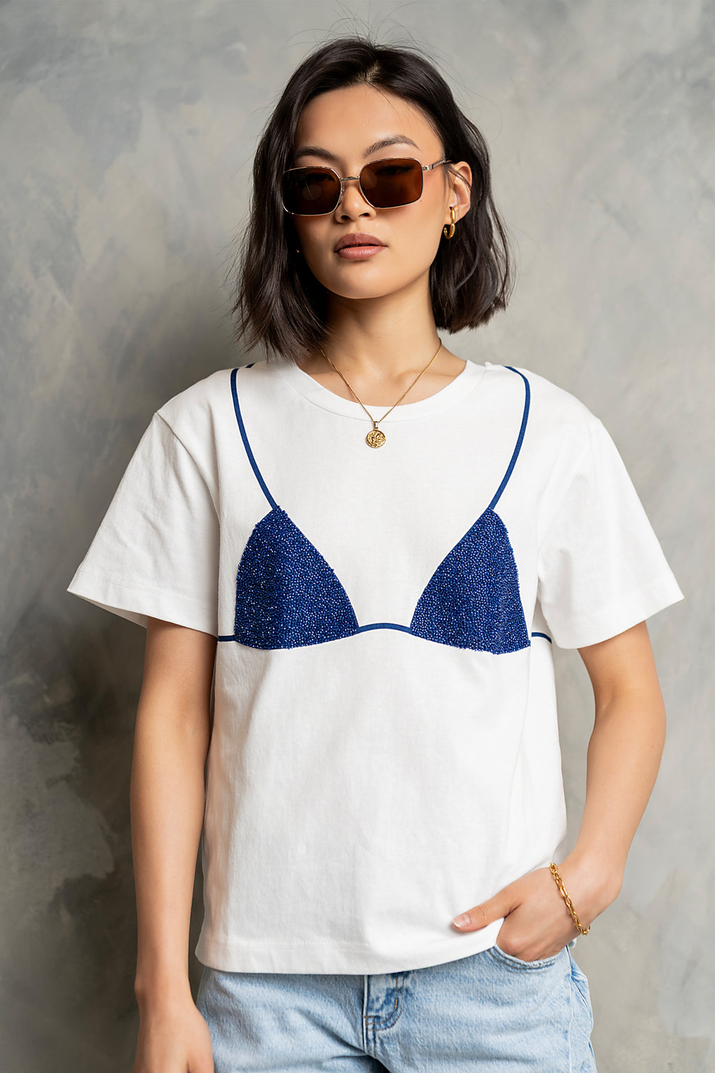 Juno Graphic Tee in Blue