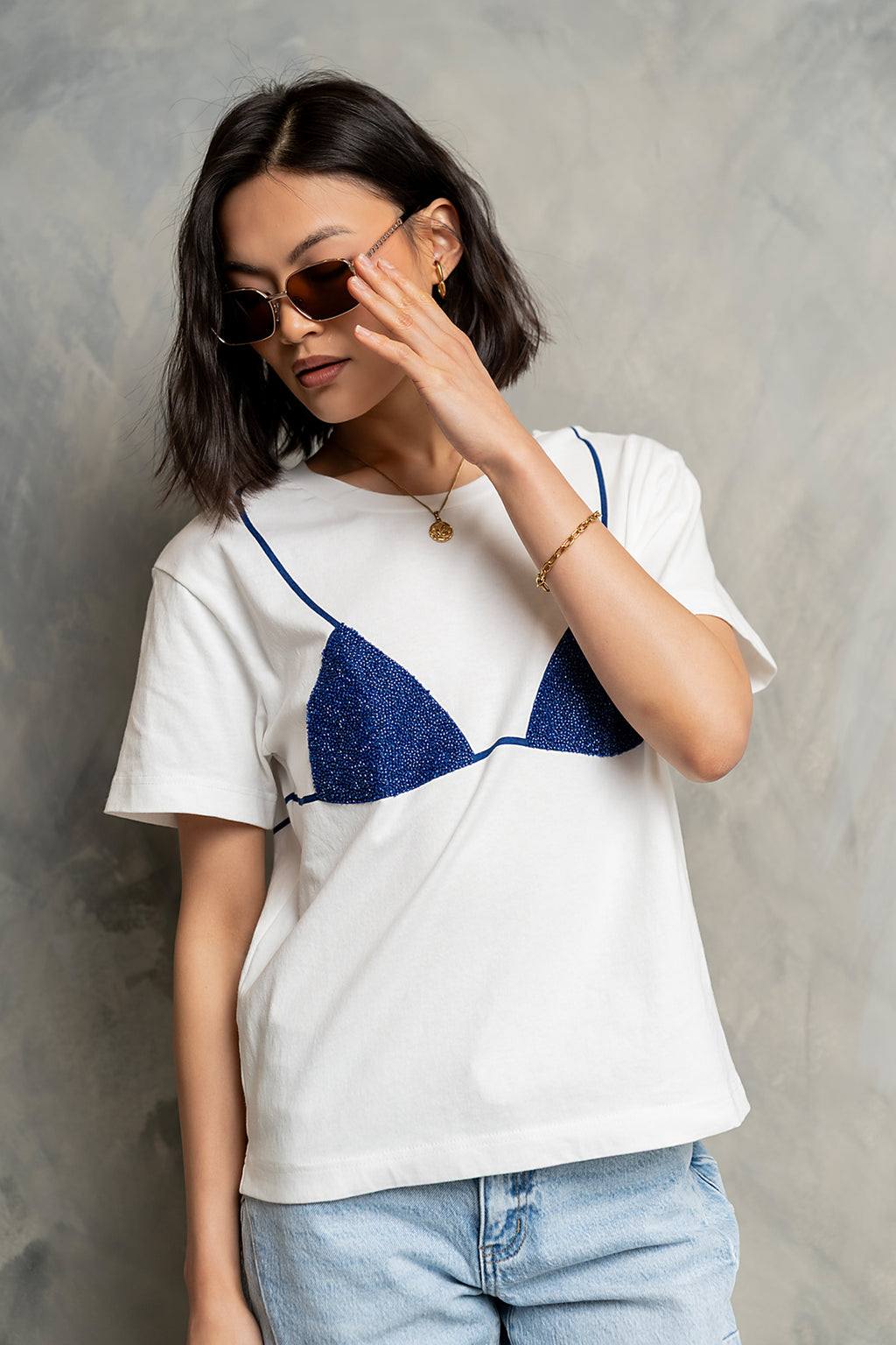 Juno Graphic Tee in Blue
