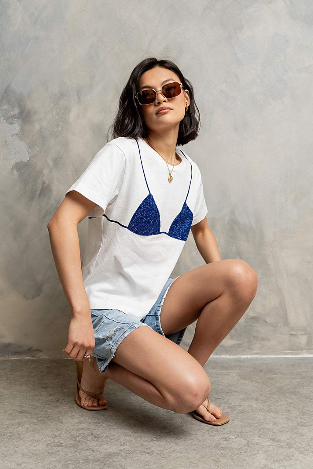 Juno Graphic Tee in Blue
