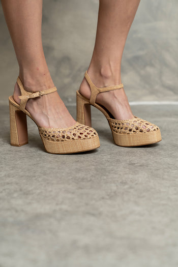 Steve Madden Lexie Raffia Platform Heel