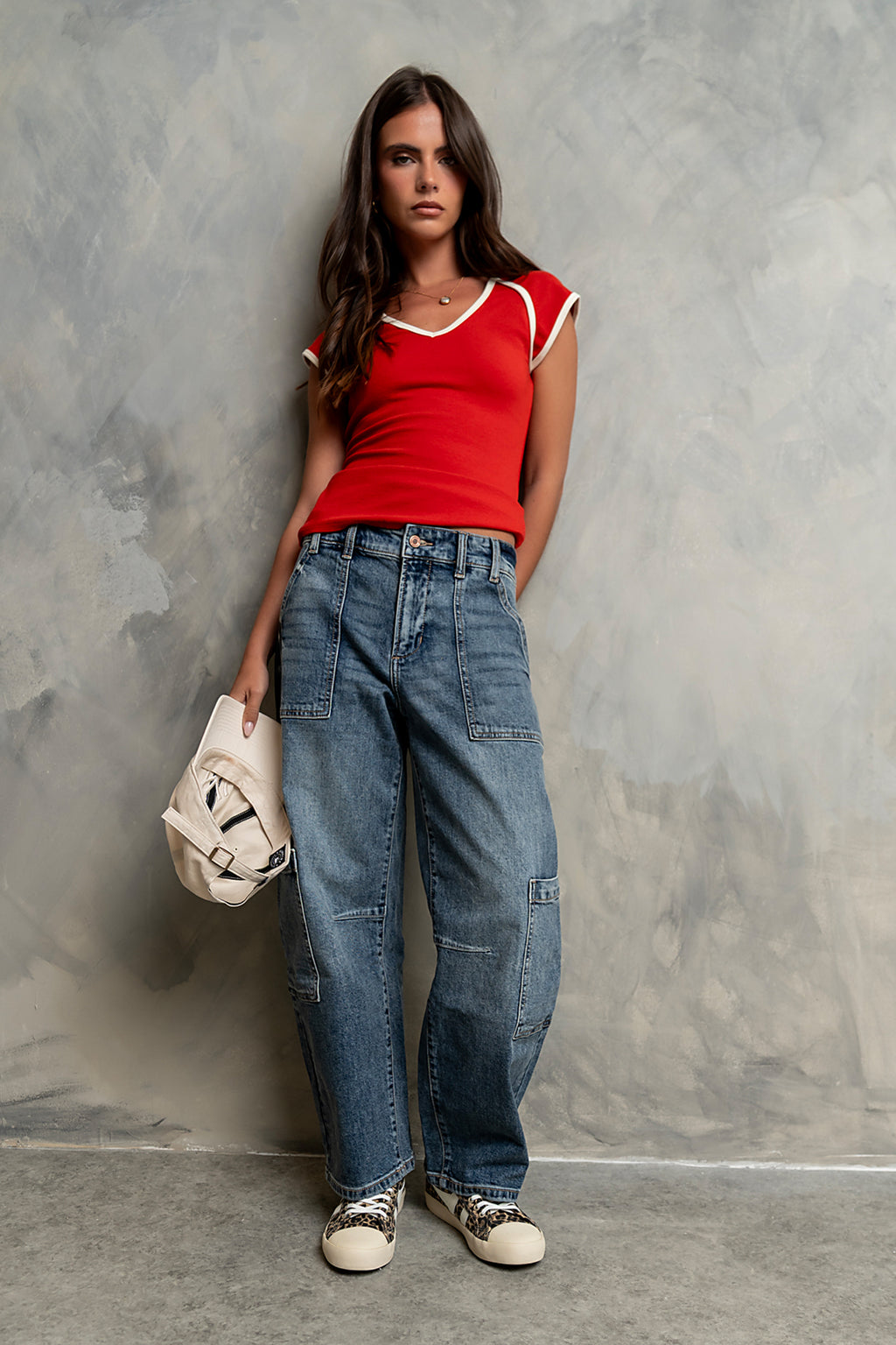 Jessi Contrast Top in Red