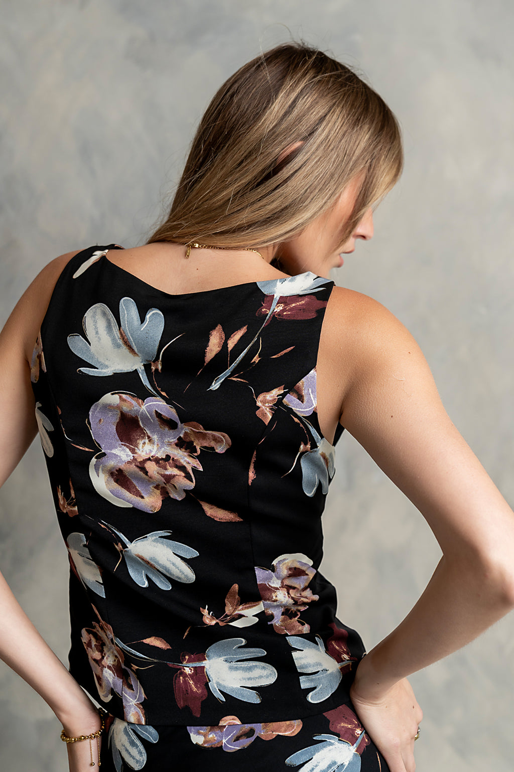 Eden Floral Top in Black