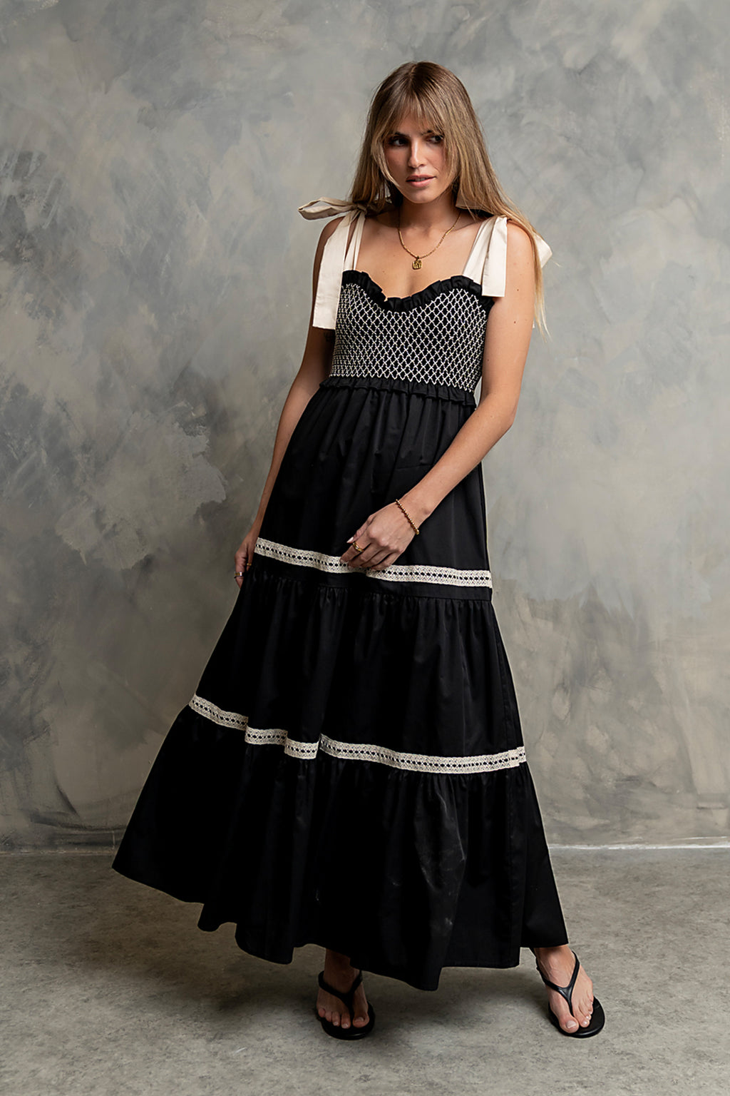 Mollie Tiered Maxi Dress in Black Mollie Tiered Maxi Dress in Black