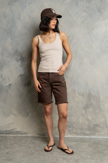Layla Denim Shorts in Brown