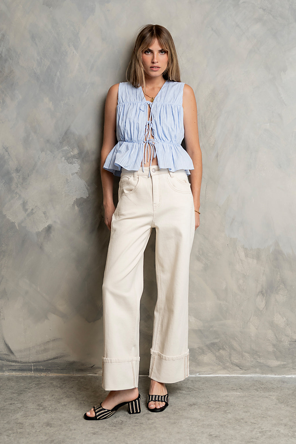 Sayla Cuffed Wide Leg Jeans