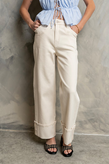 Sayla Cuffed Wide Leg Jeans