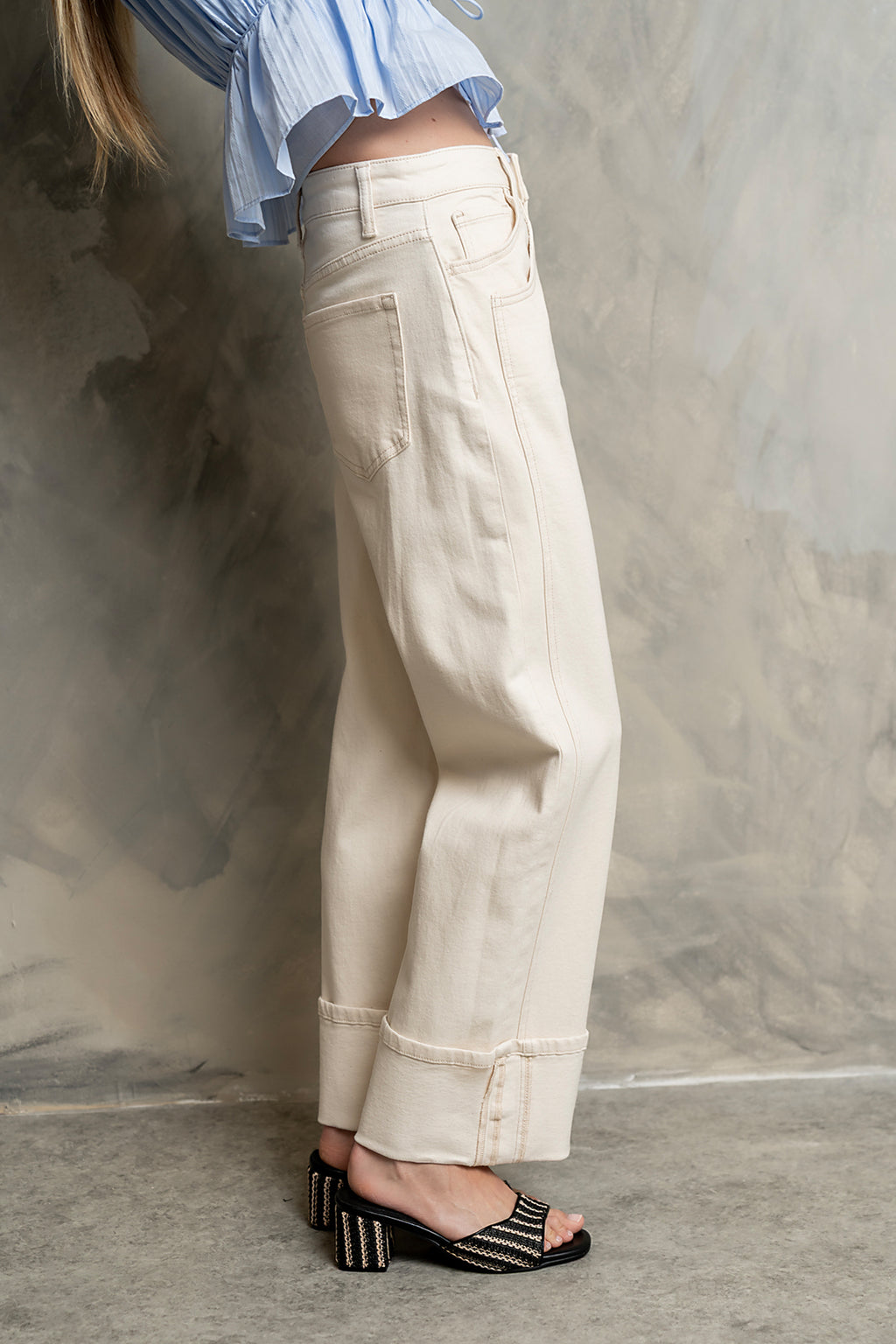 Sayla Cuffed Wide Leg Jeans
