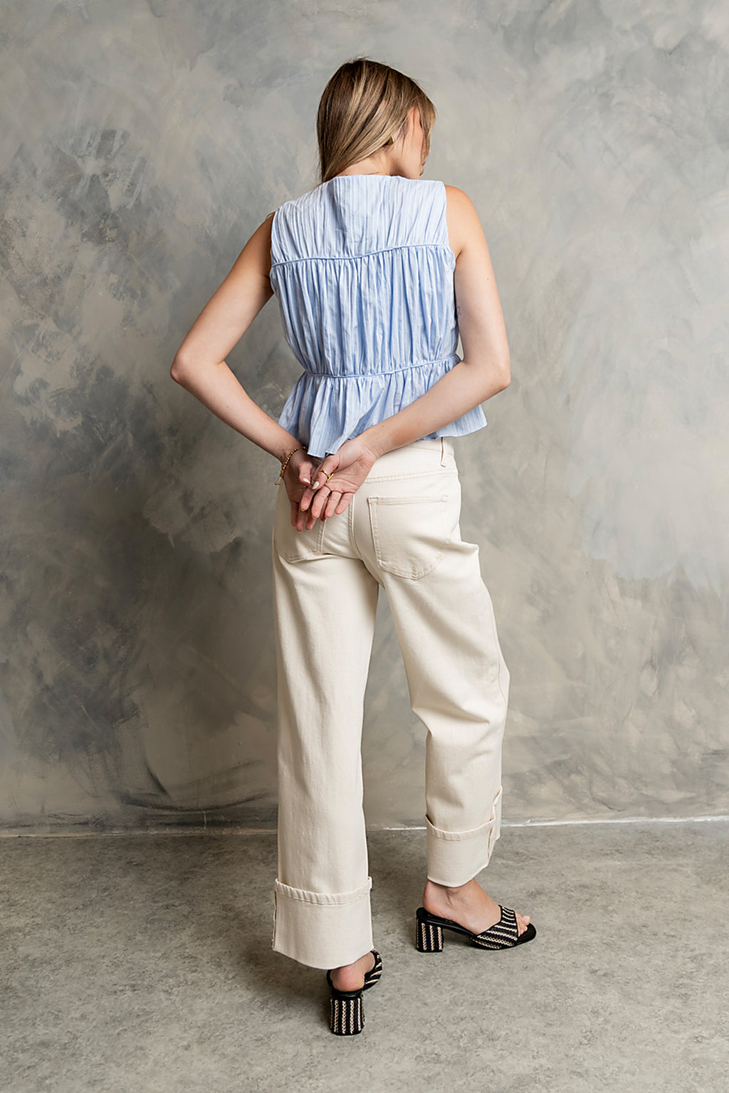 Sayla Cuffed Wide Leg Jeans