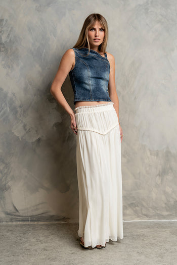 Fallon Maxi Skirt in Cream
