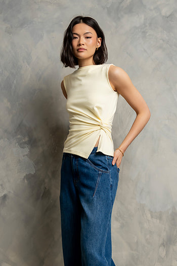 Sylvie Twist Tank in Yellow