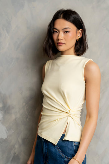 Sylvie Twist Tank in Yellow