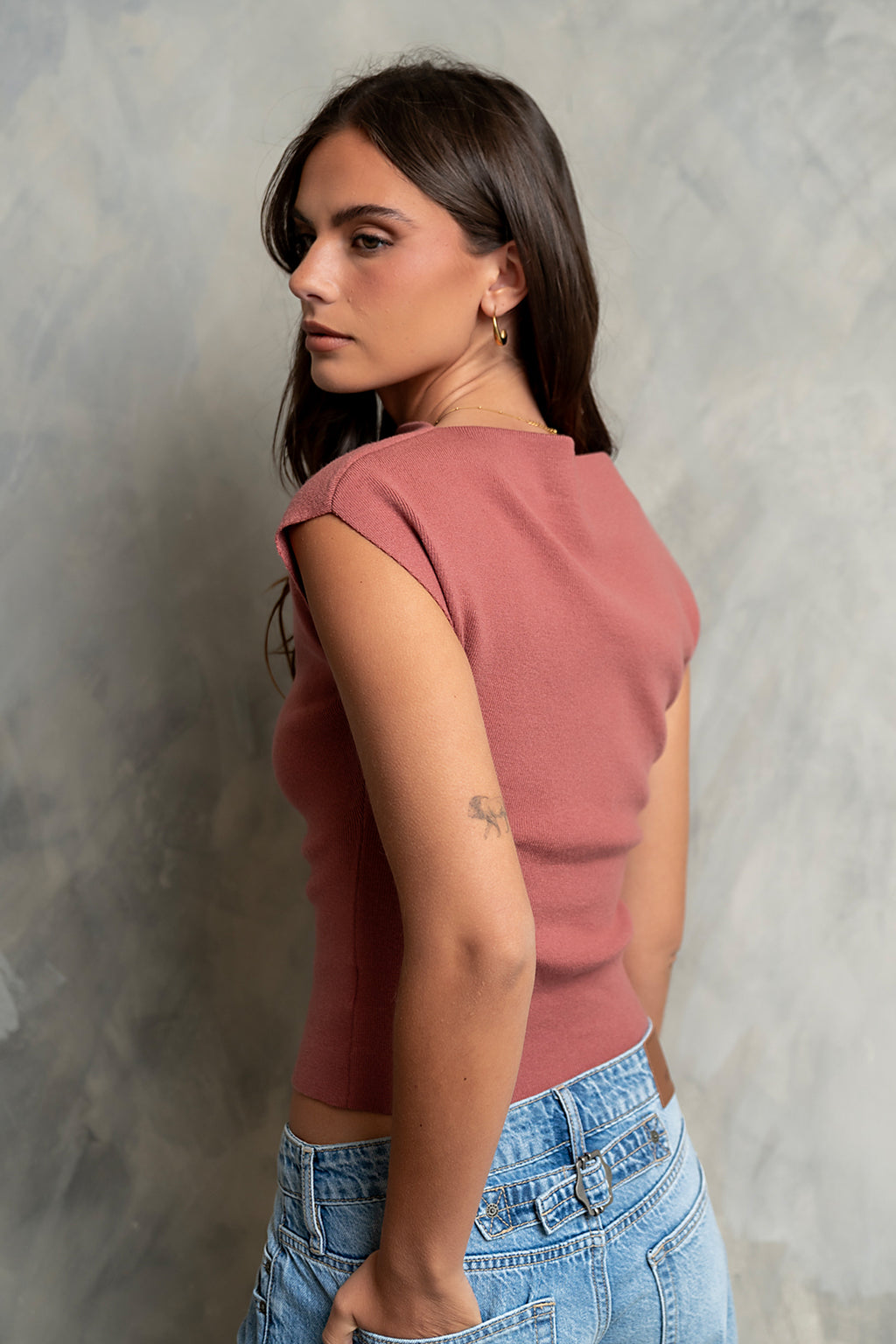 Maggie Knit Top in Berry