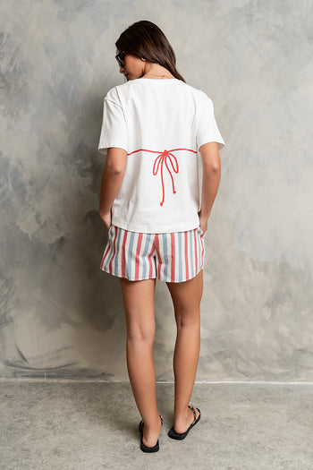 Dorothy Striped Shorts in Red