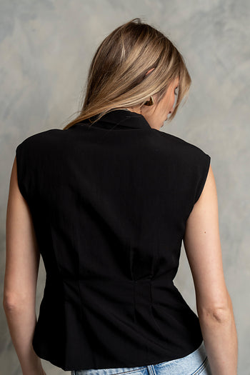 Jacob Button Up Top in Black