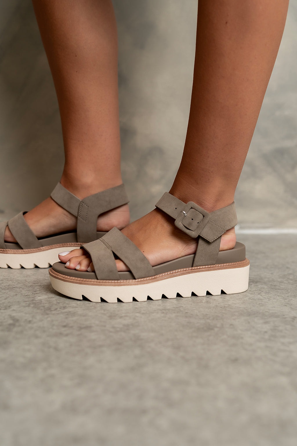 Jovie Platform Sandals in Taupe
