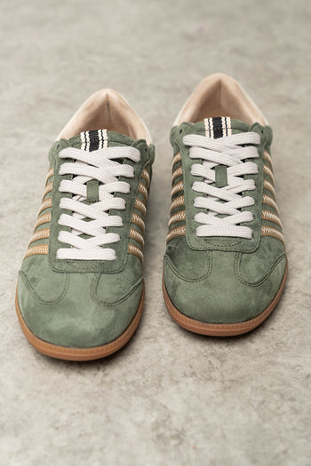 Stevie Striped Sneaker in Green