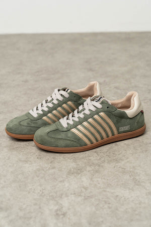 Stevie Striped Sneaker in Green