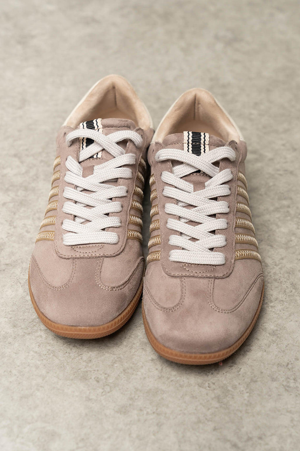Stevie Striped Sneaker in Tan