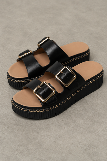Jacinta Platform Sandal in Black