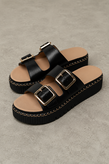 Jacinta Platform Sandal in Black