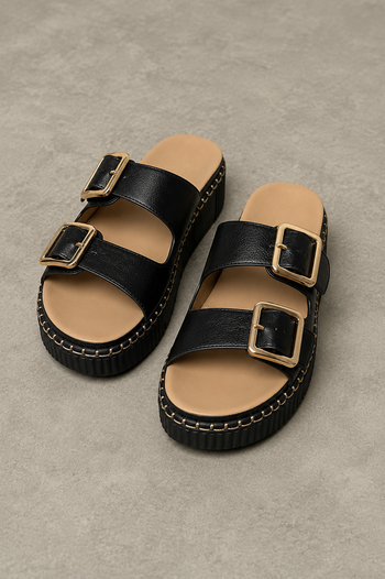 Jacinta Platform Sandal in Black