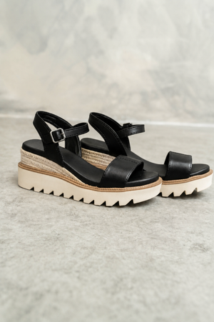 Ophidia Wedge Sandal in Black