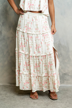 Maya Floral Tiered Maxi Skirt