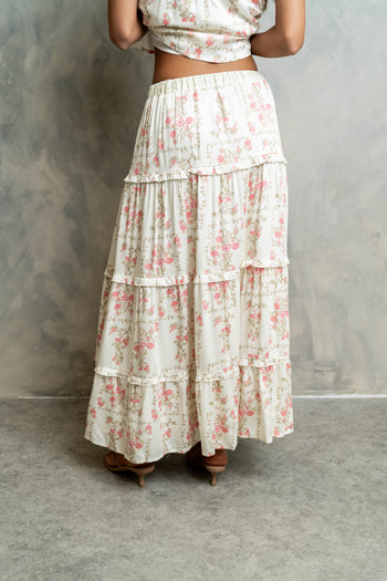 Maya Floral Tiered Maxi Skirt