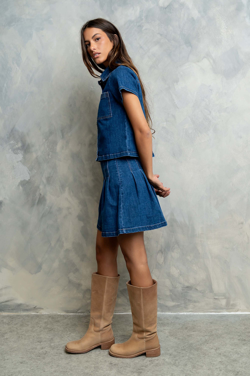 Alyssa Button Up Denim Top