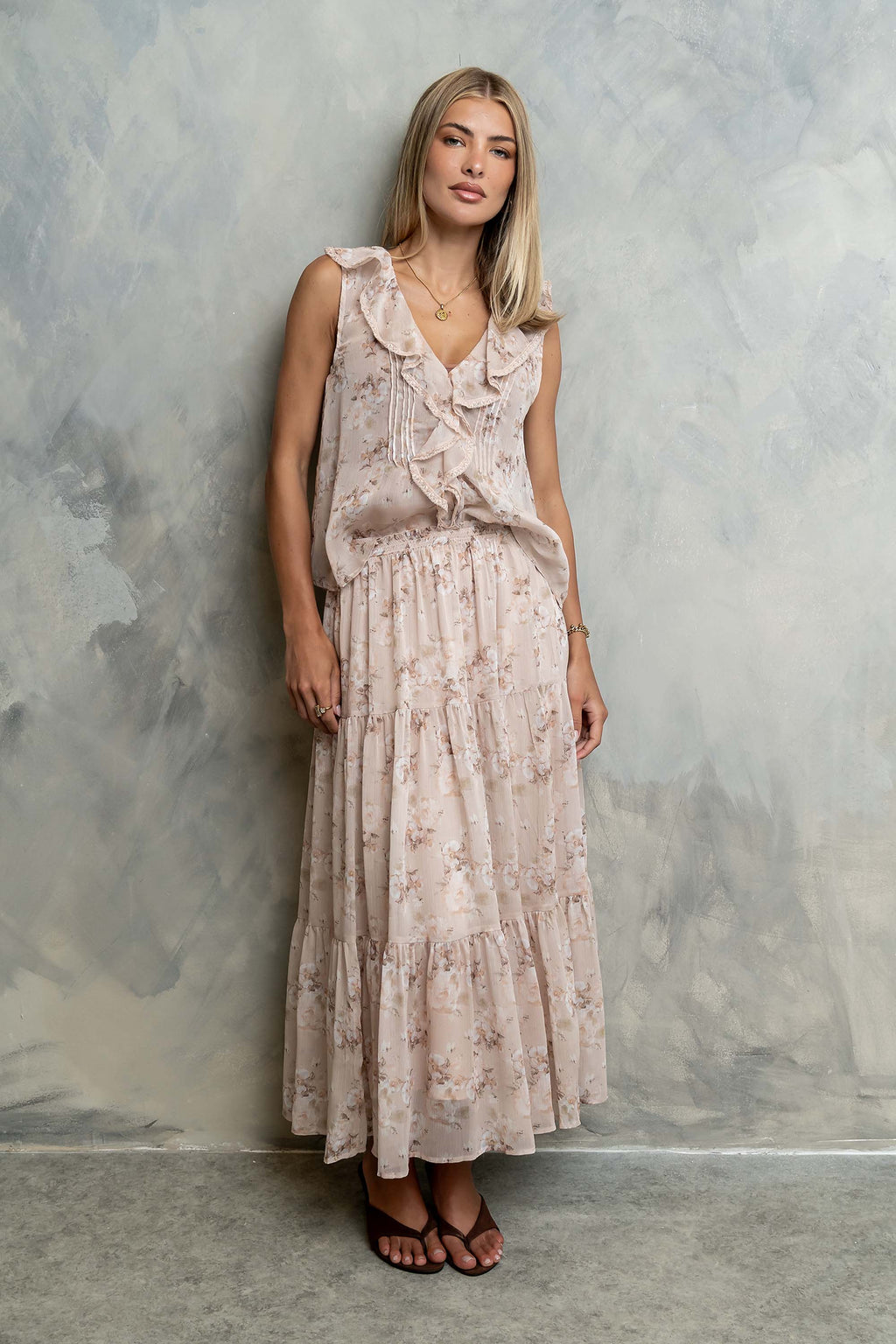 Jelene Floral Ruffle Tank