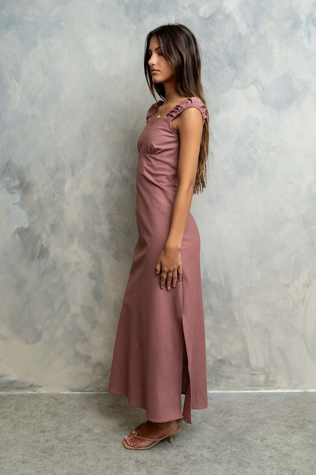 mauve pink dresses Mauve Pink Long A-LIne Prom Dress CD3394 Mauve / 2