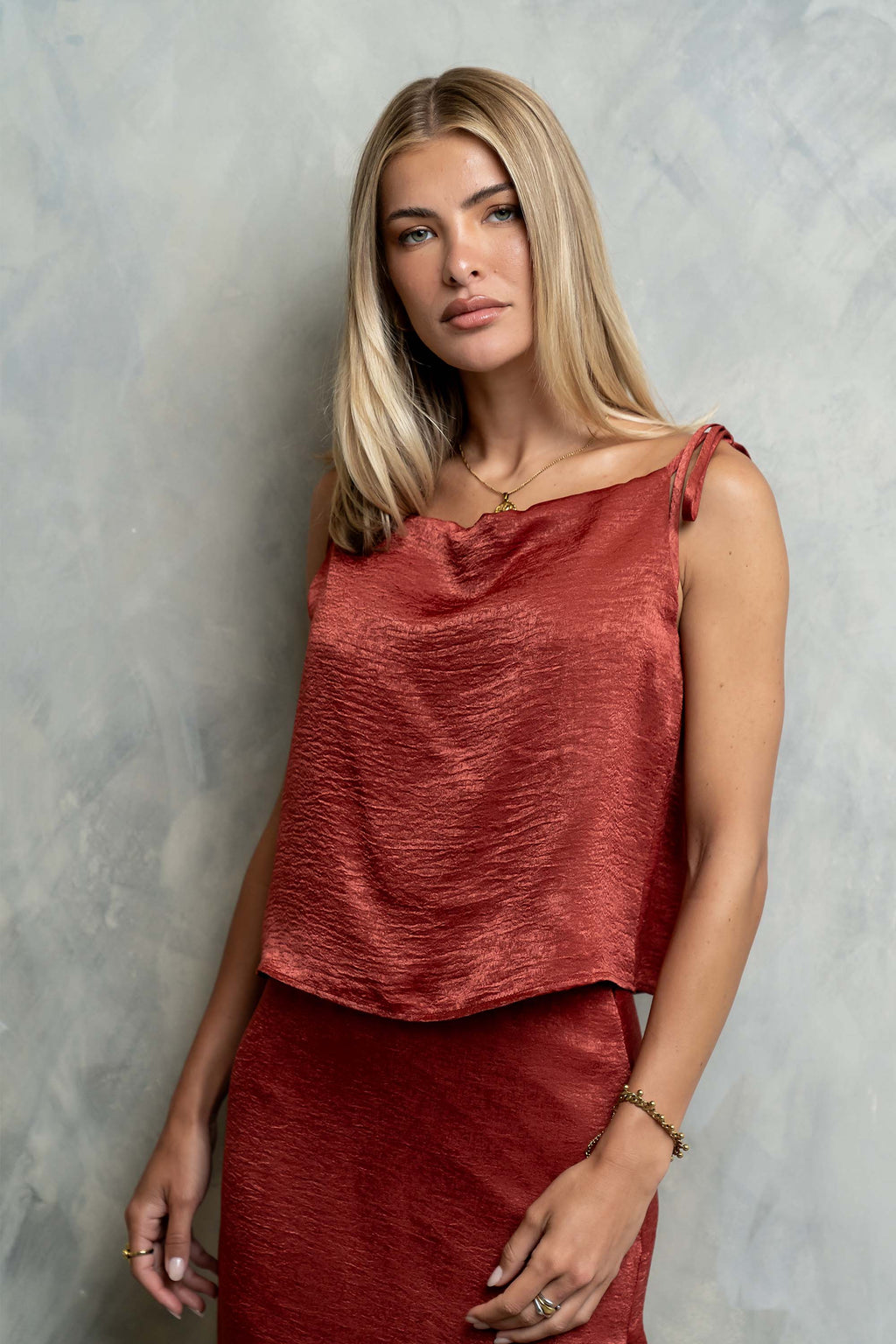 Jamey Satin Tank Top